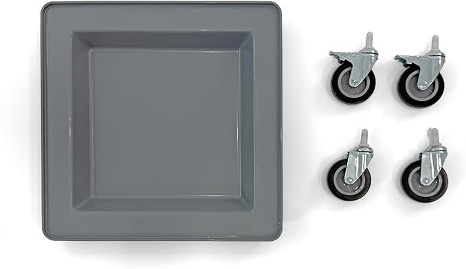 Glass Rack Dolly, Light Gray, 4-Inch Wheels with 2 Locks, 250 lbs Capacity, Mobile Dish Rack Transport Cart