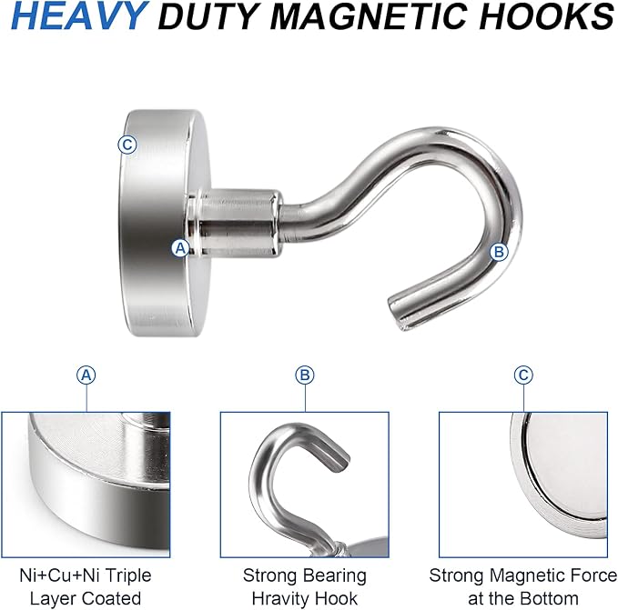 LOVIMAG Magnetic Hooks for Cruise Essentials 2026 Cabins Door 30 Pack-30LBS - Image 6