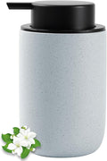 Ceramic Pump Bottle Refillable Lotion Soap Dispenser 12oz Blue | Matte by JiatuA
