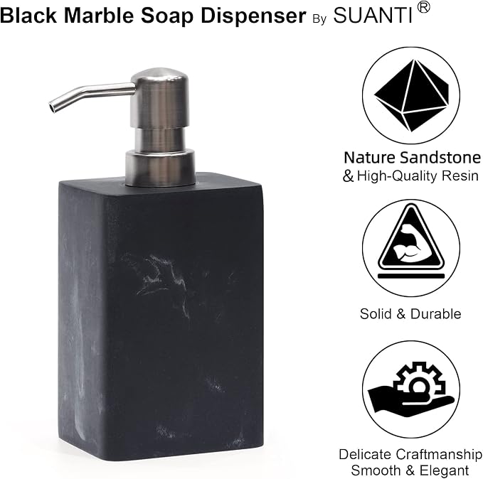 15 Oz Marble Style Resin Soap Dispenser - Image 5