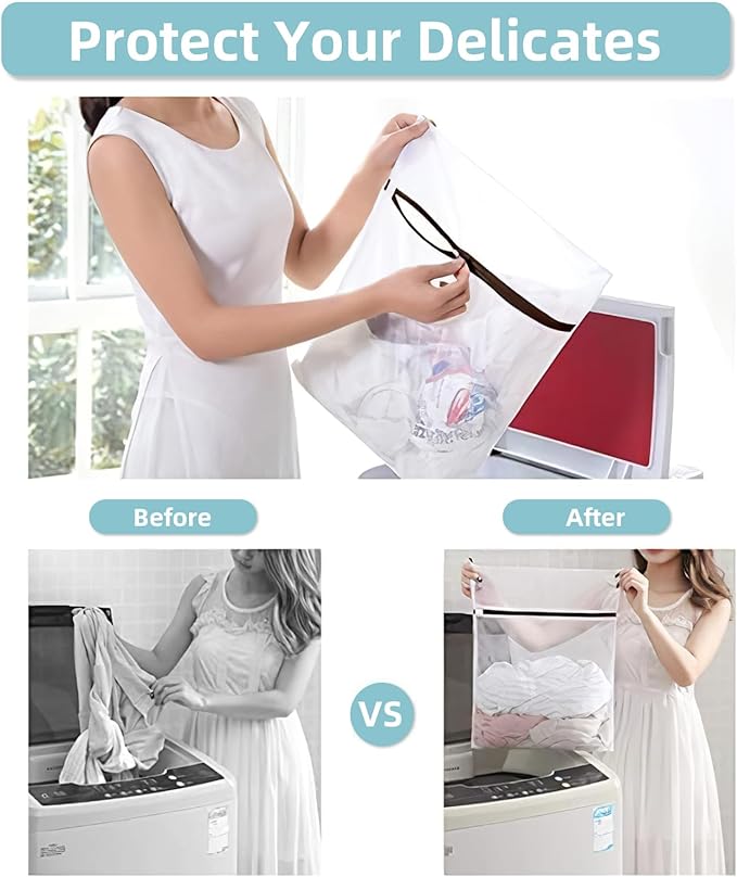 GOGOODA Mesh Laundry Bags for Delicates Durable Protective Wash Bags - Image 5