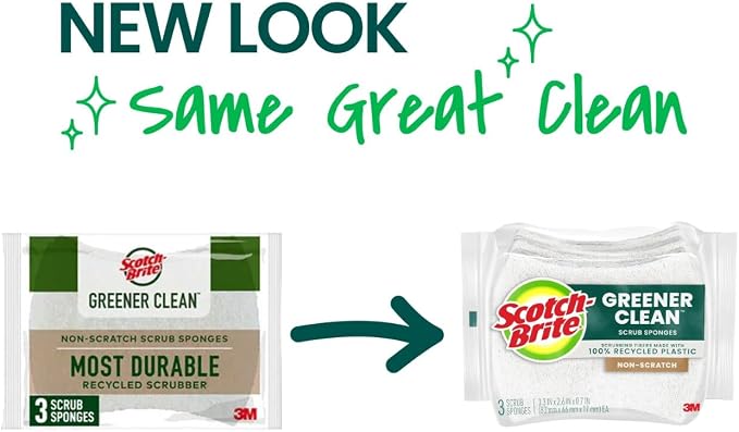 Scotch-Brite Greener Clean Non-Scratch Scrub Sponge, 3 Pack | Sponges - Image 2