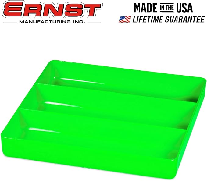 Ernst Manufacturing Toolbox Tray: Stackable Garage Organizer Tray in Green - Image 2