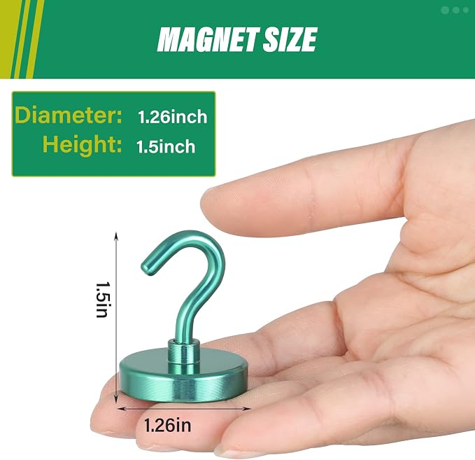 Neosmuk Magnetic Hooks, 130lb Heavy Duty, 10 Pack - Image 4