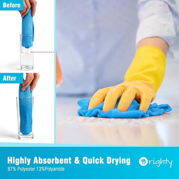 Orighty Microfiber Cleaning Cloth, 400 Pack Highly Absorbent Cleaning Rags - Image 3