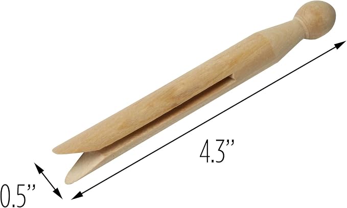 Honey-Can-Do 100 Pack Round Birch Wood Clothespins, Durable Wood Clips - Image 7