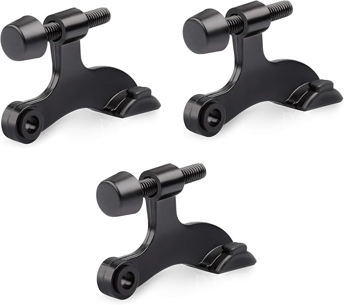 HOMOTEK 3 Pack Hinge Pin Black Door Stopper, Adjustable Deluxe Heavy Duty Door by HOMOTEK