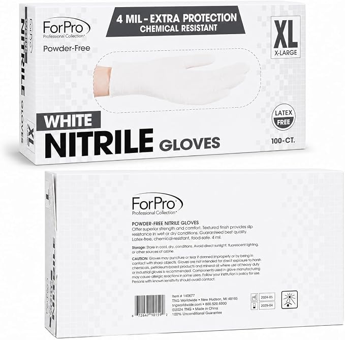 ForPro Disposable Nitrile Gloves, Chemical Resistant, Powder-Free, Latex-Free - Image 3