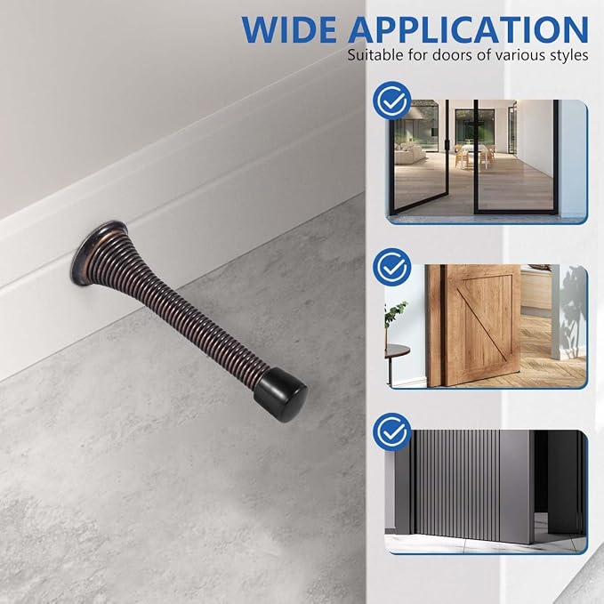 KISEER 24 Pack Spring Door Stops 3 1/4 Inch Flexible Heavy Duty Spring Door - Image 5