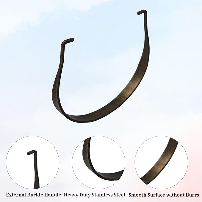 2PCS U-Shape Stainless Steel Teapot Handle, Bronze Inside Buckle Replacement Handle for Ceramic Pottery Teapot Kettle Accessories