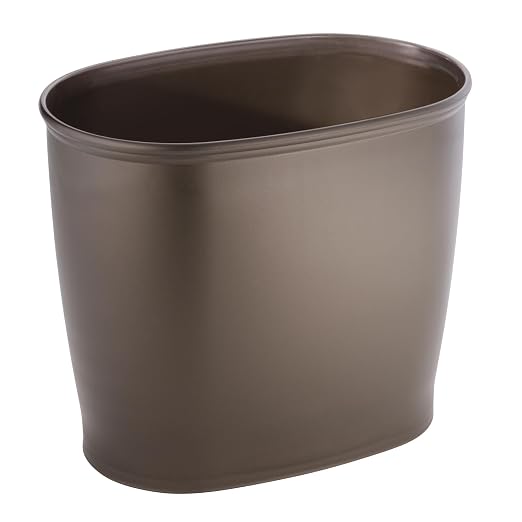 iDesign Slim Plastic Bathroom Trash Can, Bronze | Small Garbage Bin, - Image 9