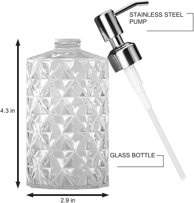 Soap Dispenser, 2 Pack, 12 Oz, 304 Rust Proof Stainless Steel Pump, - Image 2
