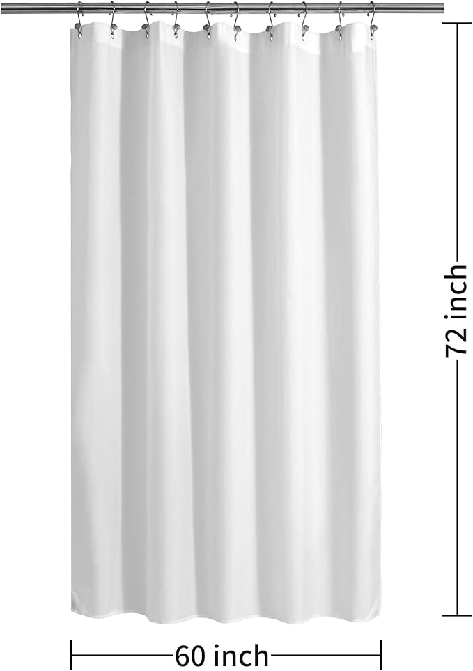 ALYVIA SPRING 60x72 Stall Waterproof Fabric Shower Curtain or Liner White - Image 2