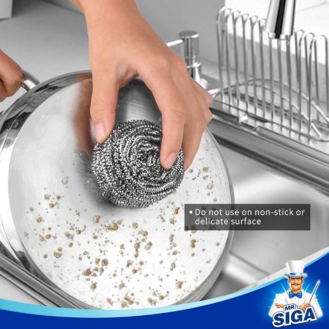 MR.SIGA Stainless Steel Scourer, Steel Wool Scrubbers, metal scrubbers - Image 4