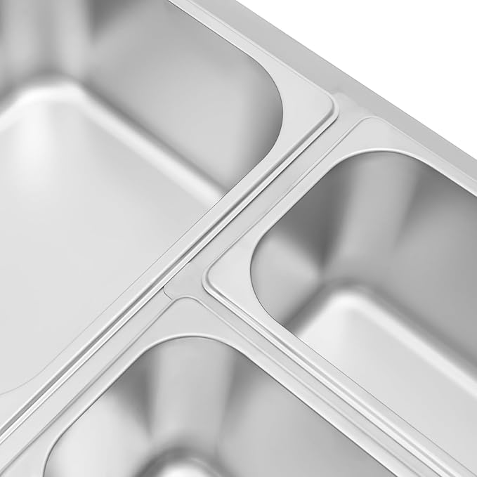 Commercial Food Warmer Stainless Steel Bain Marie Buffet Food Warmer Steam Table Electric Countertop Steam Table Container with 86-185°F Temp Control for Catering Restaurants (3-Pan)