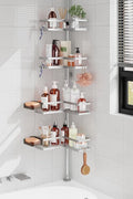 YASONIC Corner Shower Caddy Tension Pole, 25.7-109.1in Adjustable Shower Shelves by YASONIC