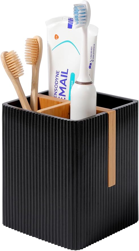 Toothbrush Holders for Bathroom, 3 Slots Toothbrush Organizer Stand, Toiletries by rejomiik