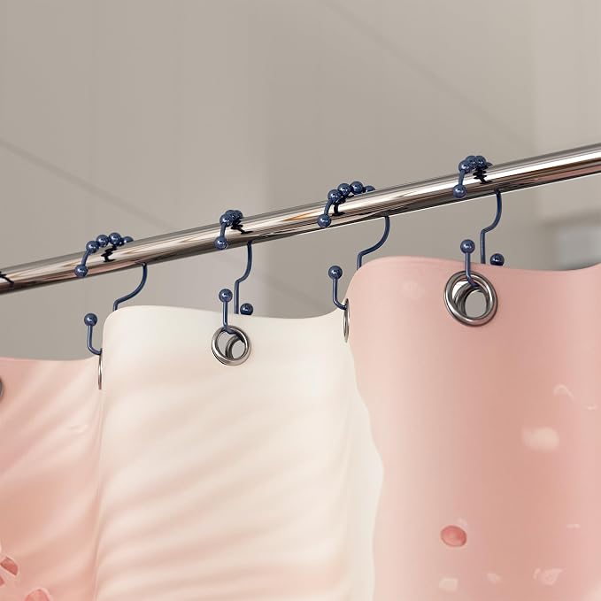 Titanker Shower Curtain Hooks Rings, Rust-Resistant Metal Double Glide Shower - Image 7