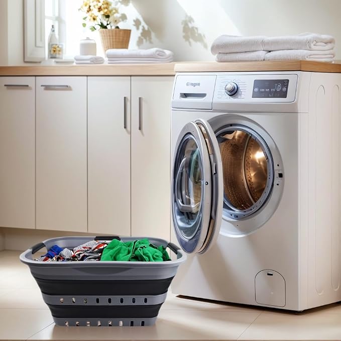 SAMMART Set of 2-30L Collapsible Plastic Laundry Basket - Image 3