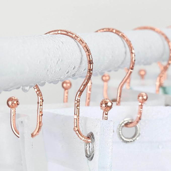 Shower Curtain Hooks, Stainless Steel Shower Curtain Hangers, Metal Shower - Image 2