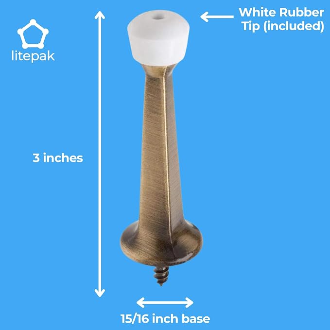 Liberty Premium Door Stop Metal Solid Rigid Door Stopper Brushed 3" - Image 7