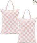 Ohocut Pink Checkered 2 Pcs Large Travel Laundry Bags by Ohocut