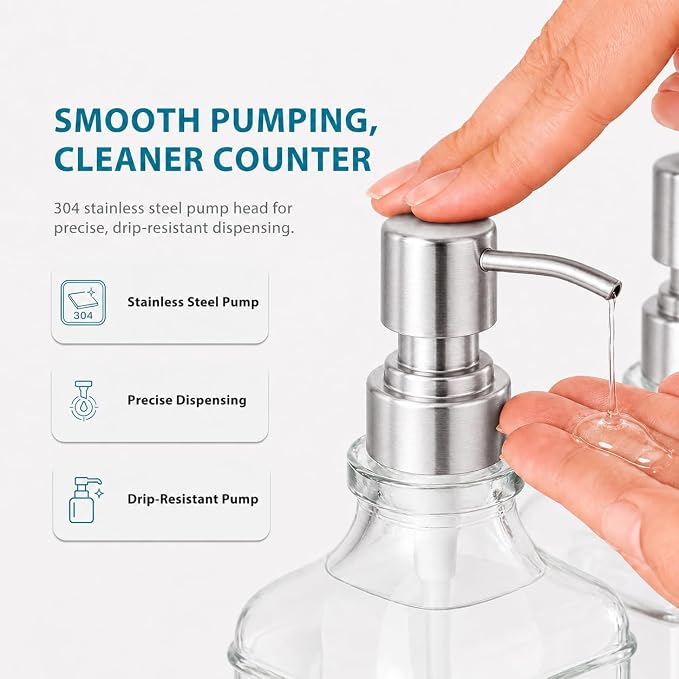 Kitchen Glass Soap Dispenser Set - Image 5