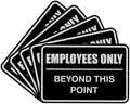 All Quality Classic Framed Employees Only Beyond This Point Wall or Door Sign | Easy to Install Business Signage - Small (Brushed Silver) 5 Pack