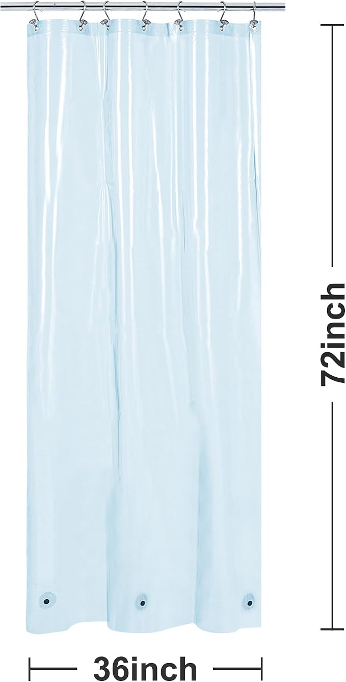 Barossa Design Clear Blue Stall Shower Curtain Liner - Image 7