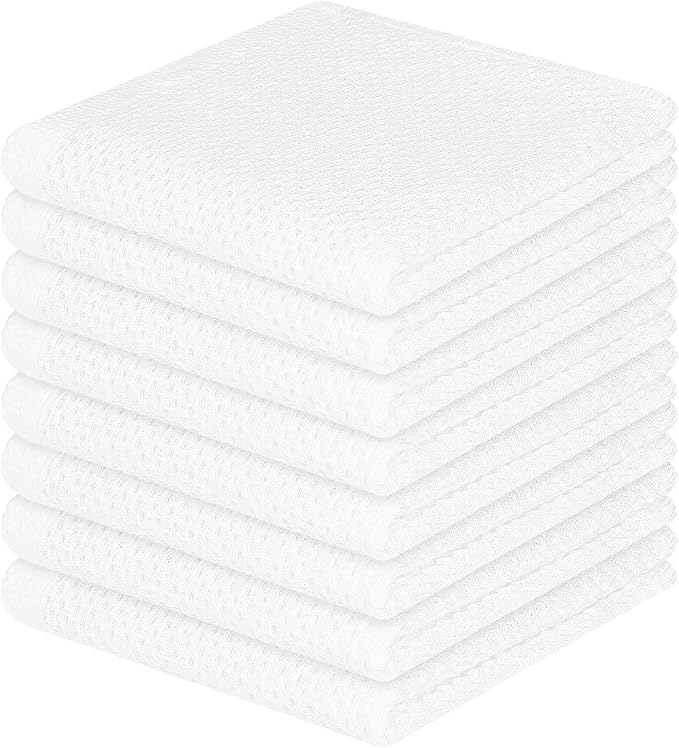 Homaxy 100% Cotton Waffle Weave Kitchen Dish Cloths 8-Pack, Ultra Soft by Homaxy
