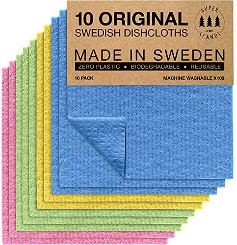 SUPERSCANDI 10 Pack Reusable Cleaning Cloths by SUPERSCANDI
