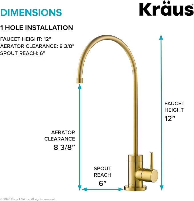 KRAUS Purita 100% Lead-Free Kitchen Water Filter Faucet in Brushed Brass - Image 4