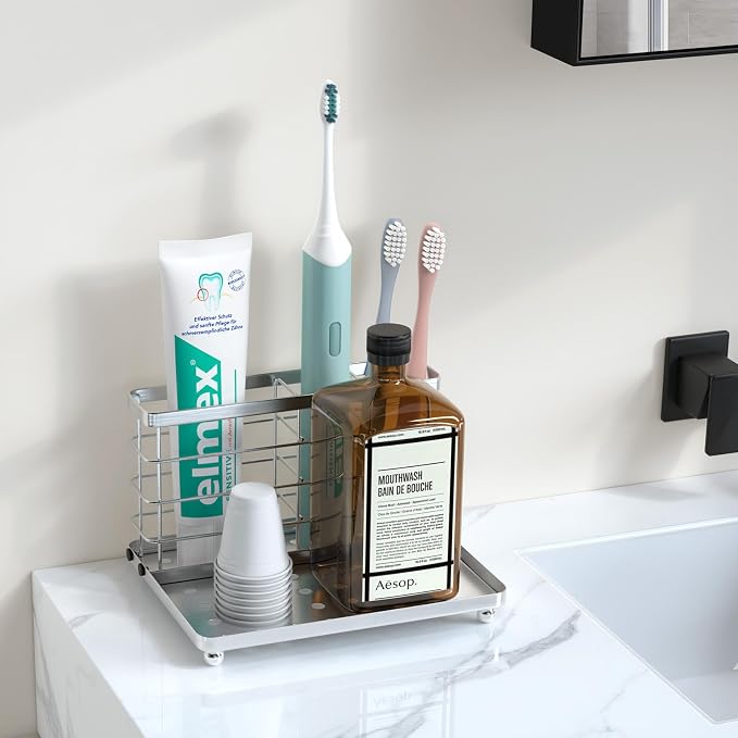 Luxspire Toothbrush Holders for Bathroom, Stainless Steel, 3 Slots, Toothbrush - Image 3