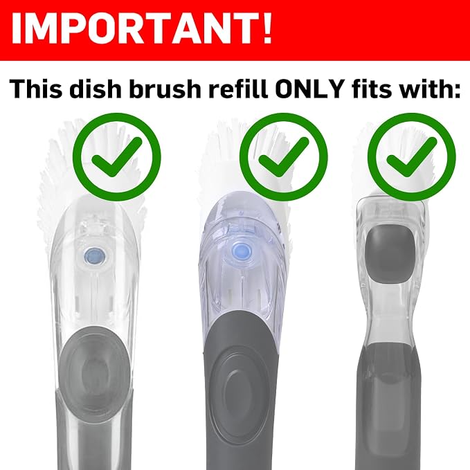 4 Pack Dish Brush Refills for OXO Dish Brush, Dish Brush Replacement Head | - Image 2