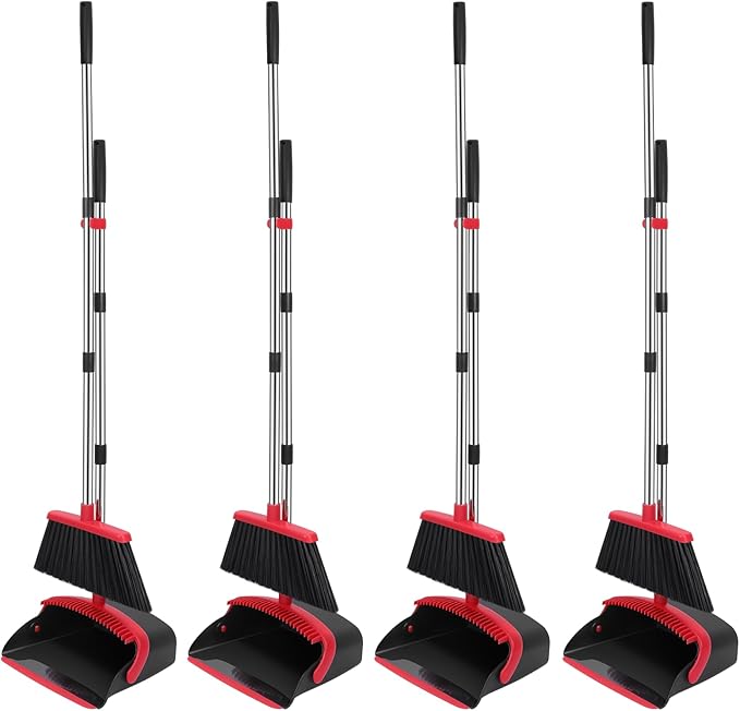 NACENA Broom and Dustpan Set, 52-in Long Adjustable Handle Broom Dustpan Combo by nacena