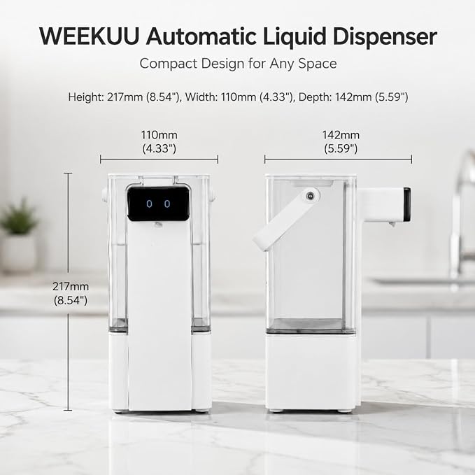 Extra Large 27 oz Dish Soap Dispenser, USB-C Rechargeable | No-Drip Precision - Image 7