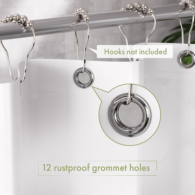 AmazerBath Long Shower Curtain Liner, 72x78 Plastic White Shower Curtain Liner - Image 4