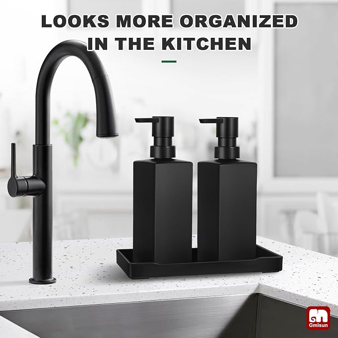 GMISUN Kitchen Soap Dispenser Set, Hand and Dish Soap Dispensers, 12 fl oz/350 - Image 7