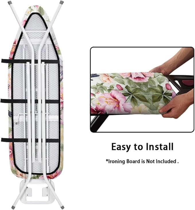 Hummingbird Floral Ironing Board Cover Standard Size 15x54, Thick Padding - Image 5