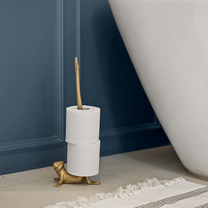WallCharmers Gold Paper Towel Holder, Metal Toilet or Kitchen Paper Holder - Image 8