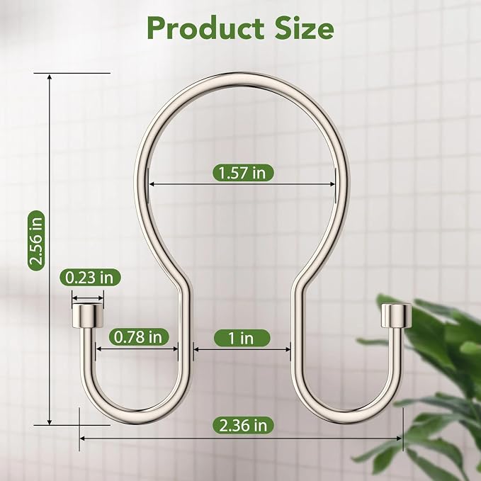 Goowin 24 Pack Shower Curtain Hooks, Simple Shower Curtain Rings, Sturdy Shower - Image 3