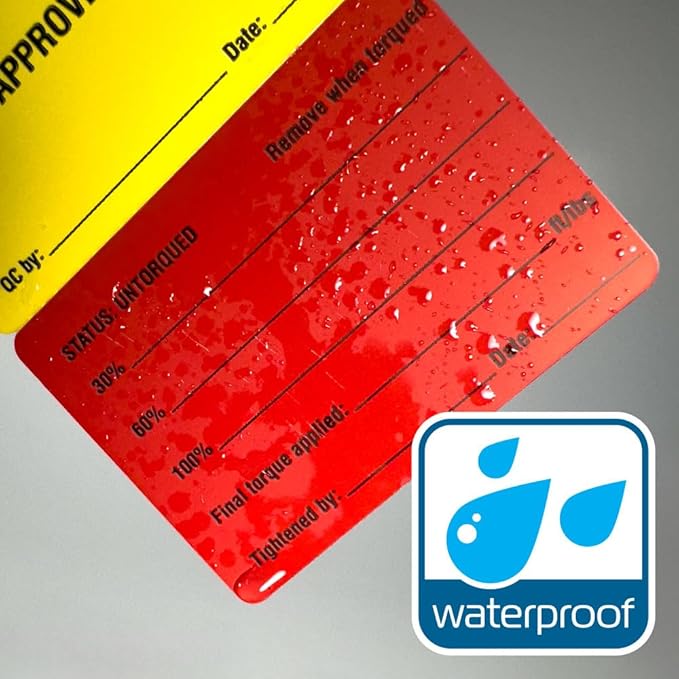 INCOM Manufacturing 3-Stage Flange Tags, Heavy Duty All-Weather DuraPly™, Waterproof and Tear-Resistant, 2.75 inch x 7.9 inch, 100 Pack, TG8033PT100