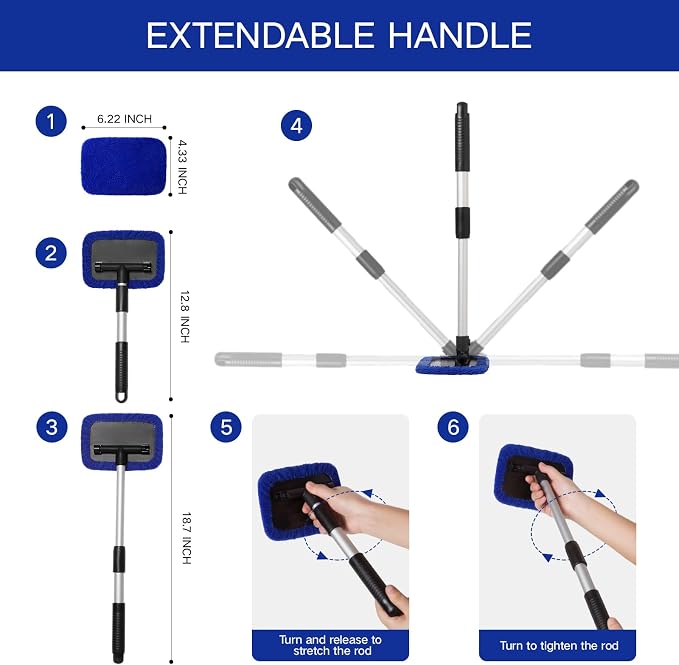 Qydipclin 11pcs Windshield Cleaner Tool, Car Window Cleaning Wash Kit - Image 5