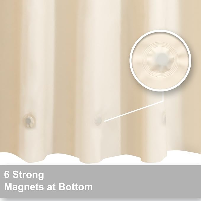 Barossa Design Beige Shower Curtain Liner - Image 3