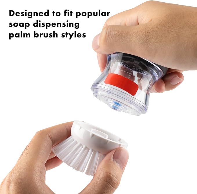 OYV Soap Dispensing Palm Brush Refills, Easy Twist-On Installation, Safe - Image 5