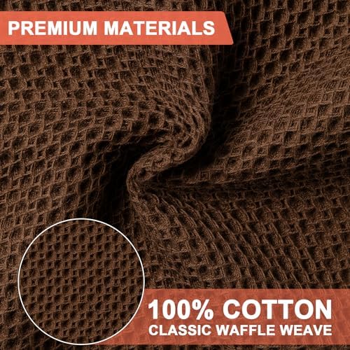 Kitchen Towels 6-Pack Kitchen Dish Cloths, 100% Cotton, 12x12 In, Dark Brown - Image 2