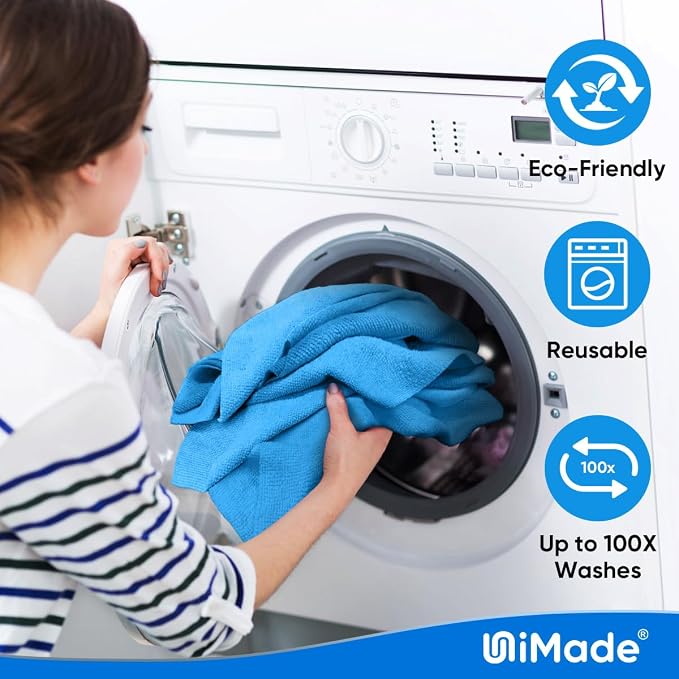 UNIMADE Shop Towels Rags, 50 Pack Reusable Microfiber Cleaning Cloth - Image 6
