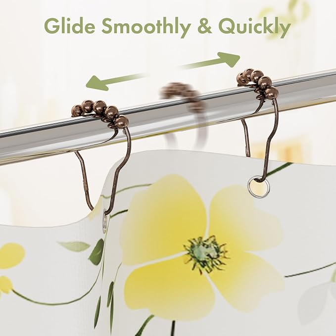 Shower Curtain Hooks, Decorative Bronze Shower Curtain Hooks, Stainless Steel - Image 7