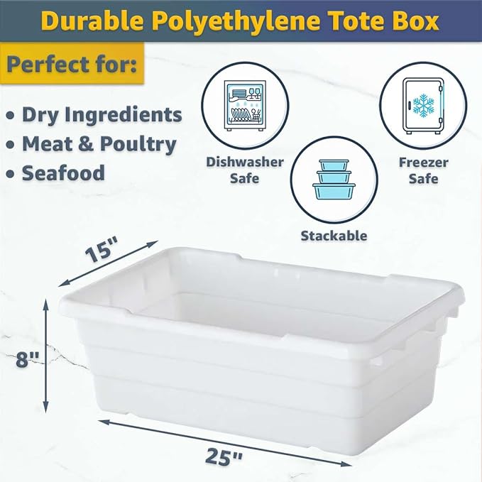 19"x26"x32" Mobile Aluminum Lug Rack with 2 White Meat Lugs / Tote Boxes - NSF Heavy-Duty Commercial Storage Cart, Portable Aluminum Utility Rack with Casters for Kitchen, Restaurant, or Food Prep