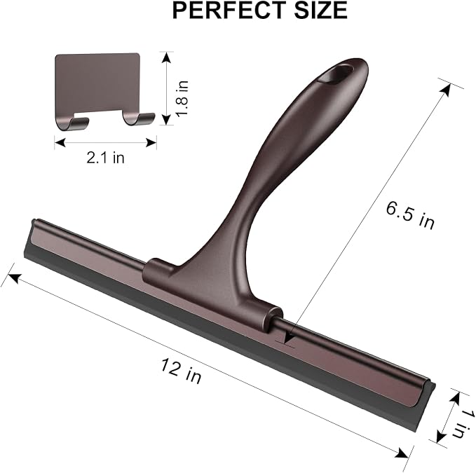 SetSail Shower Squeegee for Glass Doors, 12 Inches, Bronze | All-Purpose - Image 2